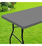 Smiry Rectangle Picnic Table Cloth, Waterproof Elastic Fitted Tablecloths for 6 Foot Tables, Wash...
