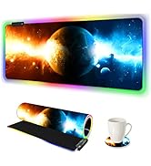 ARTSO RGB Gaming Mouse Pad Large, Extended LED Mouse Mat XXL 35.4x15.7 inch, 14 Lighting Modes, 2...