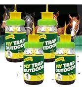 4 Pack Gnat Trap Killer Jar for House, Haning Fly Jar Trap Gnat Catcher Killer for Outside, Filth...