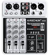 Professional DJ audio mixer, 4-channel DJ mixer, Bluetooth sound mixer, supports USB/MP3/BT compu...