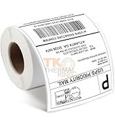 TK Thermal King 4" x 6" 220 Direct Thermal Shipping Labels, White Perforated Strong Permanent Adh...