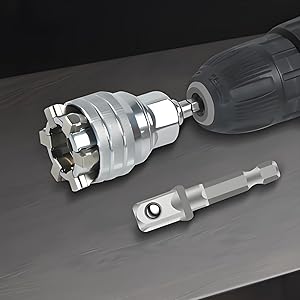 Abruga Upgraded Universal Multi-Function Wrench Socket Adapter Head for 3/8 inch Drive Wrench