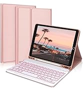 iPad 9th 2021/8th/7th Generation Keyboard Case, BORIYUAN 7 Colors Backlit Detachable Keyboard Fol...