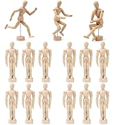 DOITOOL Artists Wooden Manikin, 15 Pack 4.5 Inch Wooden Joints Drawing Mannequin, Artist Manikin ...