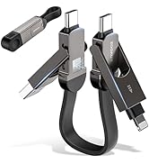 ZOOAUX 6 in 1 USB C Cable, 60W PD [Fast Charging &amp; Data Sync] Multi Charger Cord,Portable Magneti...