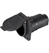 Oyviny 7 Pin Male Trailer Round RV Blade Connector Socket, Heavy Duty 7-Way Vehicle Side Replacem...