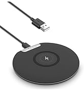 YW YUWISS Q20 Wireless Charger Qi-Certified 10W Max Fast Sleep-Friendly Wireless Charging Pad Com...