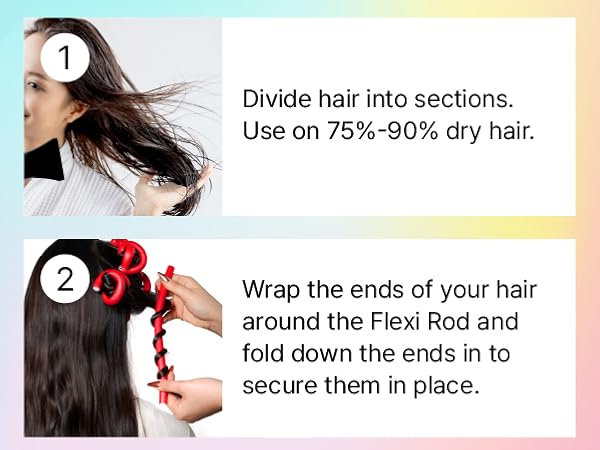 red by kiss flexi rods bouncy heatless curl wave overnight no heat flexible hair curler foam no slip