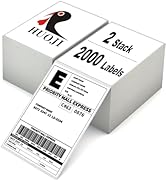 HUOJI 4x6 Direct Thermal Shipping Labels, 2 Stacks 2000 Labels, Fanfold, Compatible with Rollo, Z...