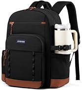 LOVEVOOK Laptop Backpack for Women with Stanley Cup Holder,15.6 Inch DIY Design Travel Work Backp...