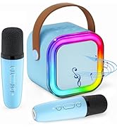 Eimterlan Karaoke Machine for Kids, Kids Karaoke Machine for Girls with 2 Wireless Microphones Mi...