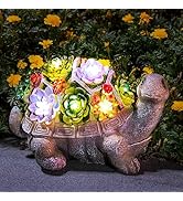 GIGALUMI 11.5 Inch Solar Garden Statues Turtle Figurine Lights for Outside Garden Decor, Yard Dec...