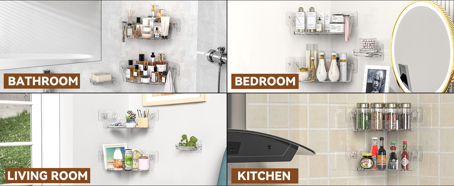 adhesive shower caddy