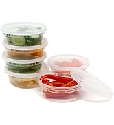 Plastic Food Storage Containers with Airtight Lids 8 oz. - BPA Free, Restaurant Deli Cups, Foodsa...