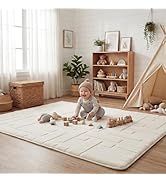 PaPaMat Baby Play Mat for Floor, 1.3" Thick 59x79 Plush Soft Foam Mats for Toddler Kids Crawling,...