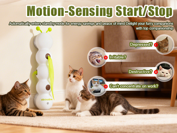 interactive cat feather toy