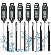 Copkim 6 Pcs Meat Thermometer Food Thermometer with Probe Water Liquid Instant Read Digital Therm...