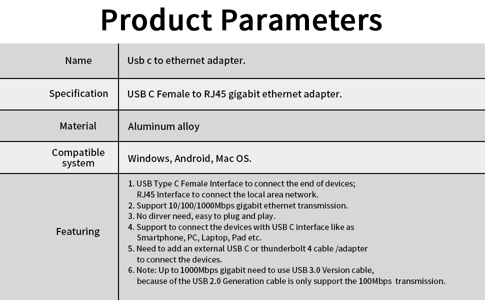 usb c to ethernet adapter 