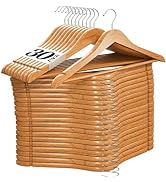 Home It Wooden Hangers 30 Pack - Natural Wood Durable Heavy Duty Coat Hangers Non Slip for Jacket...