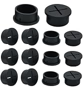 BOPOREAE Desk Grommet, 3/4 in 20 mm Silicone Rubber Grommets, Black Desk Hole Cover for Cables, F...