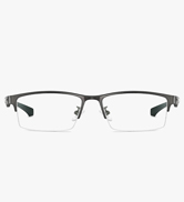 ANRRI Blue Light Glasses for Men Semi Rimless Rectangle Metal Frame UV Blocking Computer Glasses