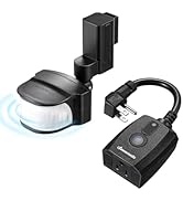 DEWENWILS Motion Sensor Outlet, Indoor Outdoor Motion Sensor Plug Outlet, Adjustable Sensing Angl...