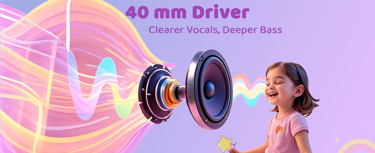 40mm driver delivers clear audio and balanced sound for an engaging learning experience