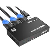 MT-VIKI Upgraded 4K HDMI Splitter 1 in 2 Out, 1x2 Slim Powered HDMI Splitter for Dual Monitors, 4...