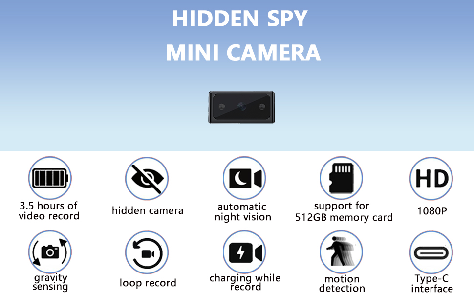 Hidden camera Spy camera Mini Camera Covert Nanny Cam Small Security Cameras