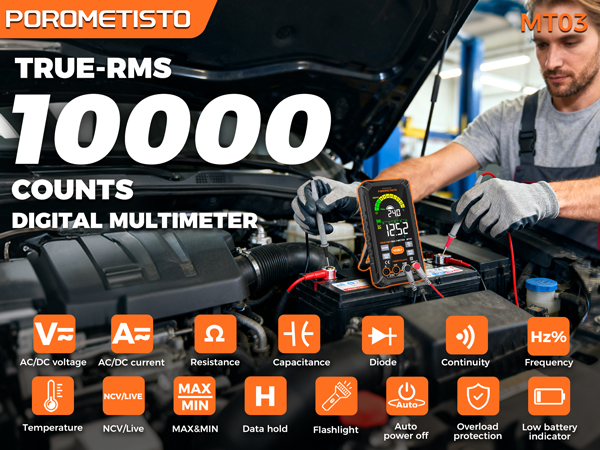TRUE RMS 10000 COUNTS DIGITAL MULTIMETER