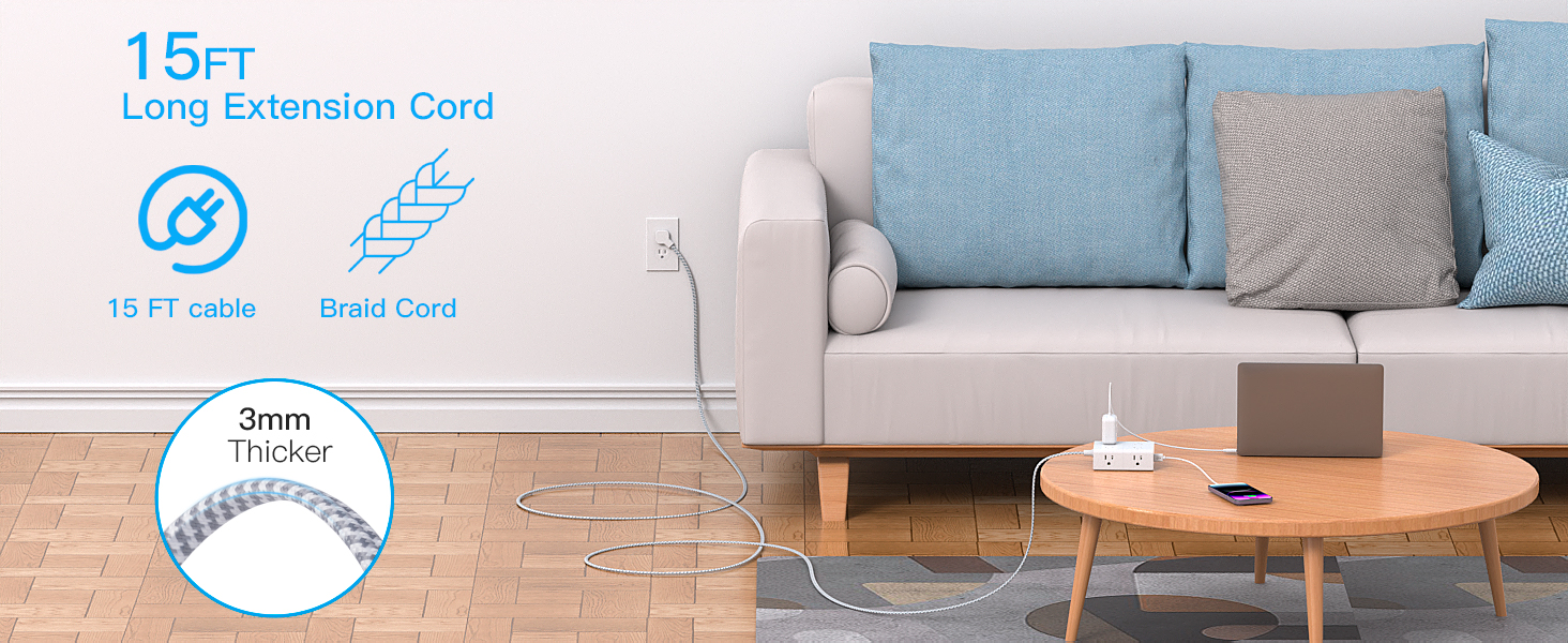 long extension cord 15 ft