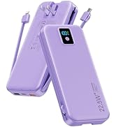 Portable Charger, 12000mAh 22.5W Fast Charging Power Bank with Built-in Cables & Wall Plug, Trave...