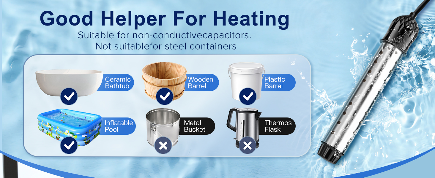 Suitable for non-conductive containers