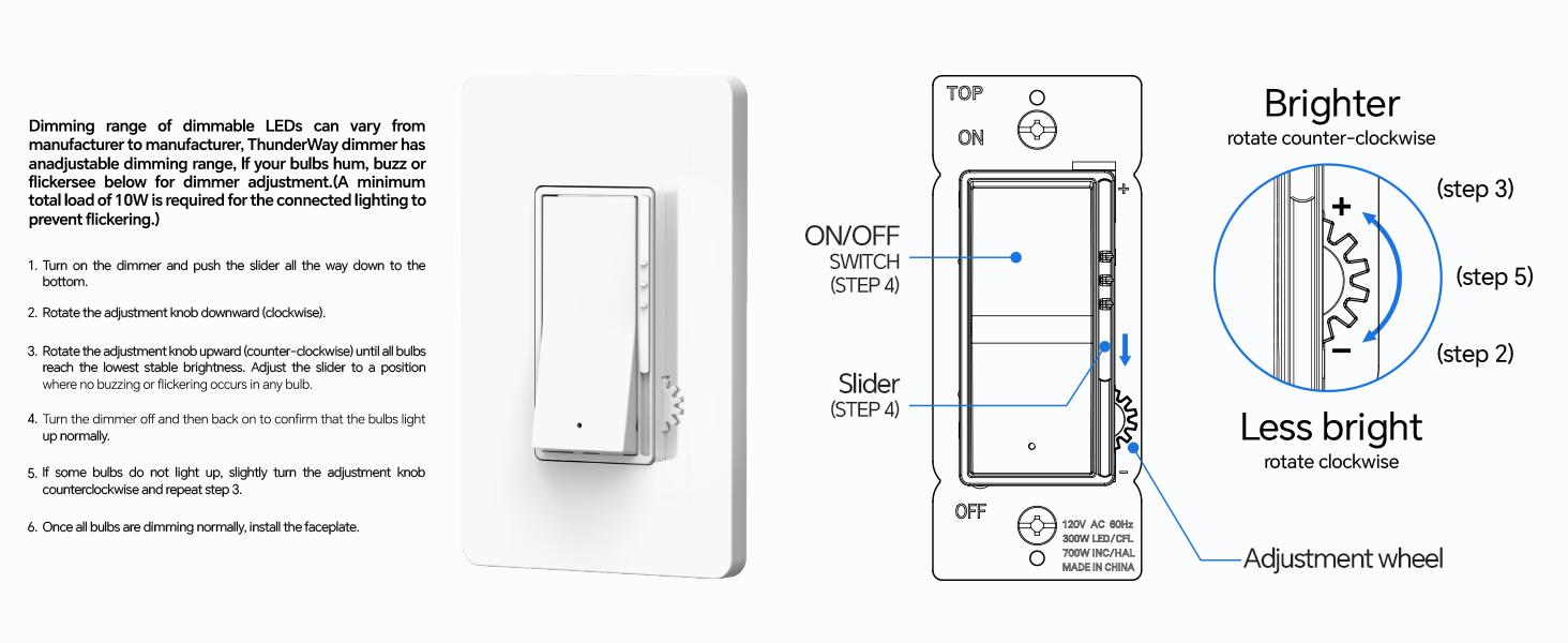 dimmer light switch-Dimming Range Adjustabale