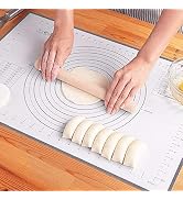 Silicone Pastry Mat Extra Thick Non Stick Baking Mat, Fondant Mat,Counter Mat,Dough Rolling Mat, ...