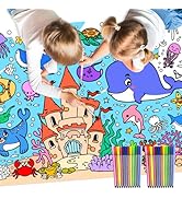 Meetcolor Under The Sea Huge Coloring Poster for Kids, Giant Ocean Animals Theme Paper Tablecloth...