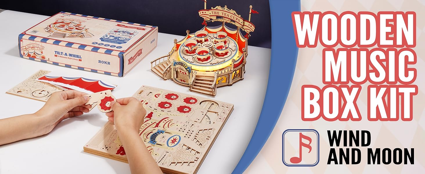 rokr wooden music box kit wooden puzzles for adults 3d puzzles wood models to build for adults 