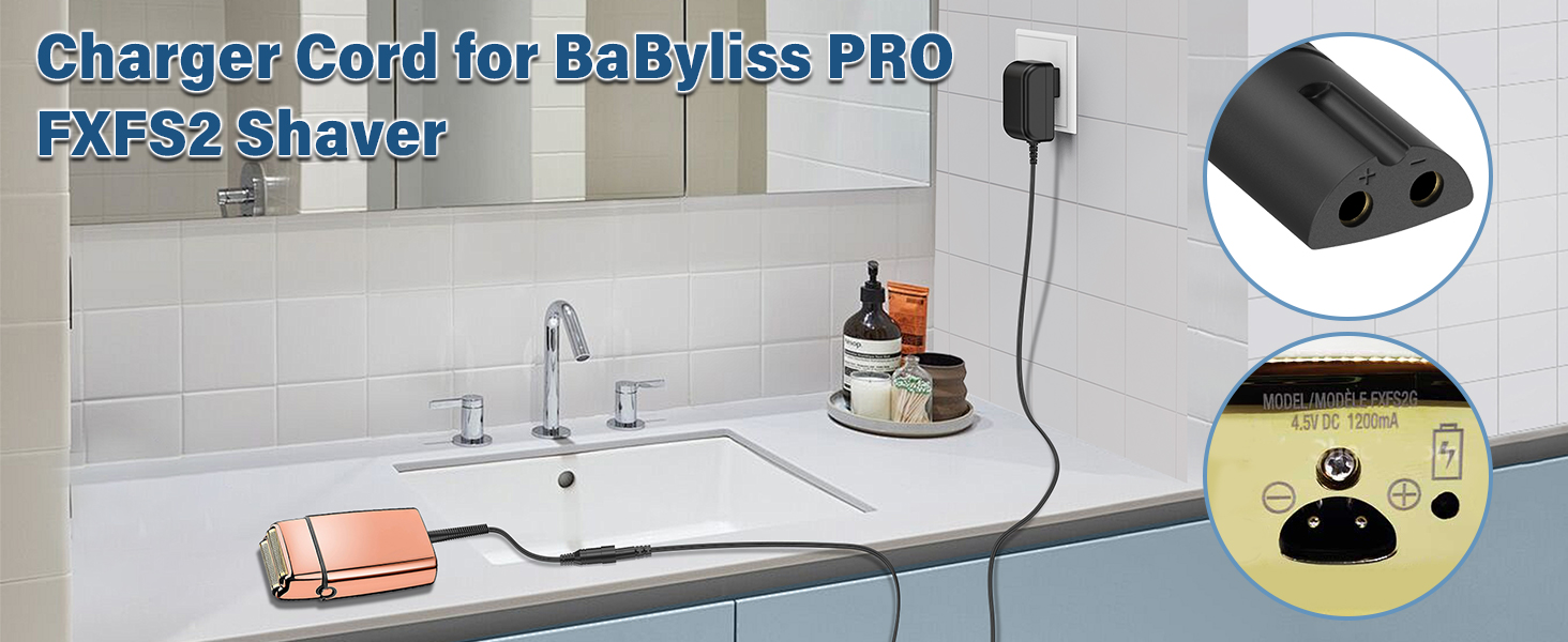 4.5V DC 4.5Volts Charger for BaByliss PRO FXFS2 FX-FS2 Foilfx02 Foil FX02 FXFS2G