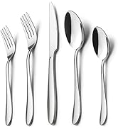 HaWare 40-Piece Silverware Set, Stainless Steel Flatware Service for 8, Modern Tableware Cutlery ...