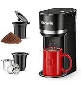 Horavie Mini Single Serve Coffee Maker for K Cup and Ground Coffee, Fast Brew One Cup Coffee Mach...