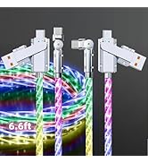 Light up USB-C Cable 2 Pack 6.6ft USB C to USB C Cable Multicolored RGB Colorful Gradual Starry S...