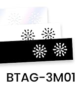 BTAG-3M01 Label Tape 3-pack: white on clear, black on white, and white on black