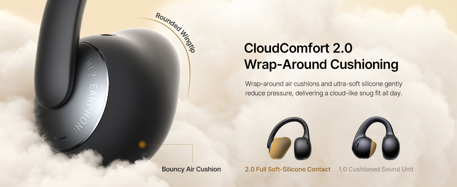 cloudcomfort 2.0 clip on earbuds