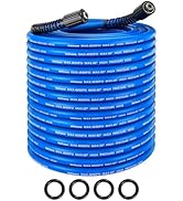Heliwoo Pressure Washer Hose 50 FT x 1/4", Upgrade Kink Resistant Pro-Flexible Electric Power Was...