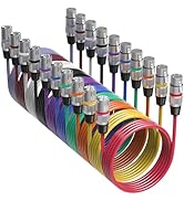 10 Color XLR Cable, Multicolor XLR Male to Female 15ft Audio Cables 10 Pack, 3 Pin Balanced XLR M...