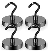 LOVIMAG Black Magnetic Hooks Heavy Duty, 100Lbs Strong Neodymium Magnet Hooks with Epoxy Coating ...