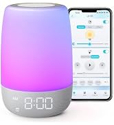 Glocusent White Noise Sound Machine for Sleep, 45 Sleep Sounds | 12 Color Night Light, Dual Alarm...