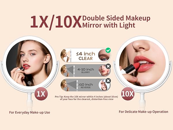 lighted makeup mirror for desk