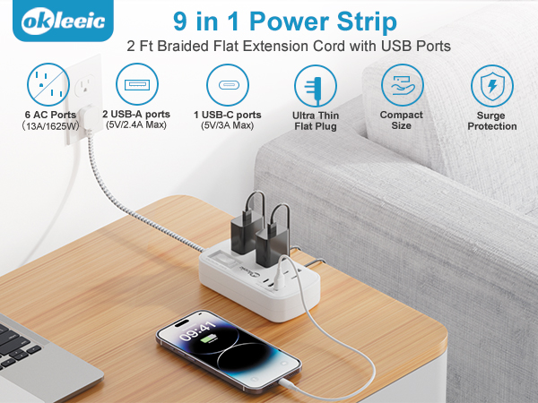 2ft extension cord