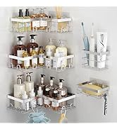 Liuoud Corner Shower Caddy 5 Pack, Rustproof Stainless Steel Shower Organizer with Soap Rack Toot...